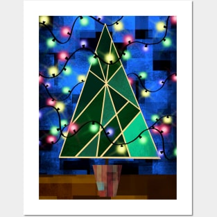 Abstract Christmas Tree Posters and Art